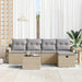 Tuinbankenset met kussen 6 pcs Beige en Licht Grijs poly rattan