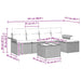 Tuinbankenset met kussen 6 pcs Beige en Licht Grijs poly rattan
