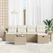 Tuinbankenset 6 st Beige en Crème poly rattan