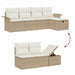 Tuinbankenset 6 st Beige en Crème poly rattan