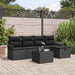 Tuinbankenset 6 st Zwart poly rattan