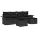 Tuinbankenset 6 st Zwart poly rattan