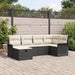 Tuinbankenset 6 st Zwart en Crème poly rattan