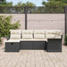 Tuinbankenset 6 st Zwart en Crème poly rattan
