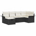 Tuinbankenset 6 st Zwart en Crème poly rattan