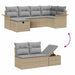 Tuin Sofa Set met kussen 6 pcs Beige en Licht Grijs poly rattan