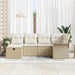 Tuinbankenset 6 st Beige en Crème poly rattan
