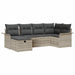 Tuin Sofa Set met kussen 6 pcs Lichtgrijs poly rattan