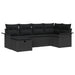 Tuinbankenset 6 st Zwart poly rattan