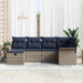 Tuin Sofa Set 6 st Grijs en Marineblauw poly rattan