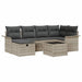 Tuinbankenset 7 st Lichtgrijs poly rattan