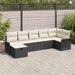 Tuin Sofa Set 7 st Zwart en Crème poly rattan