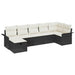 Tuin Sofa Set 7 st Zwart en Crème poly rattan