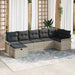 Tuin Sofa Set met kussen 7 pcs Lichtgrijs poly rattan