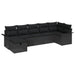 Tuin Sofa Set 7 st Zwart poly rattan