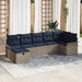 Tuin Sofa Set 7 st Grijs en Marineblauw poly rattan