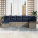 Tuin Sofa Set 7 st Grijs en Marineblauw poly rattan