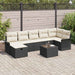 Tuin Sofa Set 8 st Zwart en Crème poly rattan