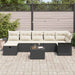 Tuin Sofa Set 8 st Zwart en Crème poly rattan