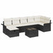 Tuin Sofa Set 8 st Zwart en Crème poly rattan