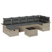 Tuin Sofa Set met kussen 8 pcs Lichtgrijs poly rattan