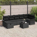 Tuin Sofa Set 8 st Zwart poly rattan