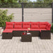 Tuin Sofa Set 8 st Bruin en Rood poly rattan