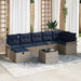 Tuin Sofa Set 8 st Grijs en Marineblauw poly rattan
