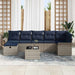 Tuin Sofa Set 8 st Grijs en Marineblauw poly rattan