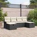 Tuin Sofa Set 6 st Zwart en Crème poly rattan