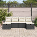 Tuin Sofa Set 6 st Zwart en Crème poly rattan