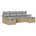 Tuin Sofa Set met kussen 6 pcs Beige en Licht Grijs poly rattan