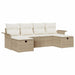 Tuin Sofa Set 6 st Beige en Crème poly rattan