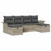 Tuin Sofa Set met kussen 6 pcs Lichtgrijs poly rattan