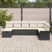 Tuin Sofa Set 8 st Zwart en Crème poly rattan