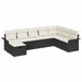 Tuin Sofa Set 8 st Zwart en Crème poly rattan