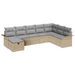 Tuin Sofa Set met kussen 8 pcs Beige en Licht Grijs poly rattan