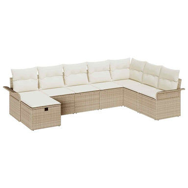 Tuin Sofa Set 8 st Beige en Crème poly rattan