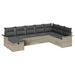 Tuin Sofa Set 8 st Lichtgrijs poly rattan