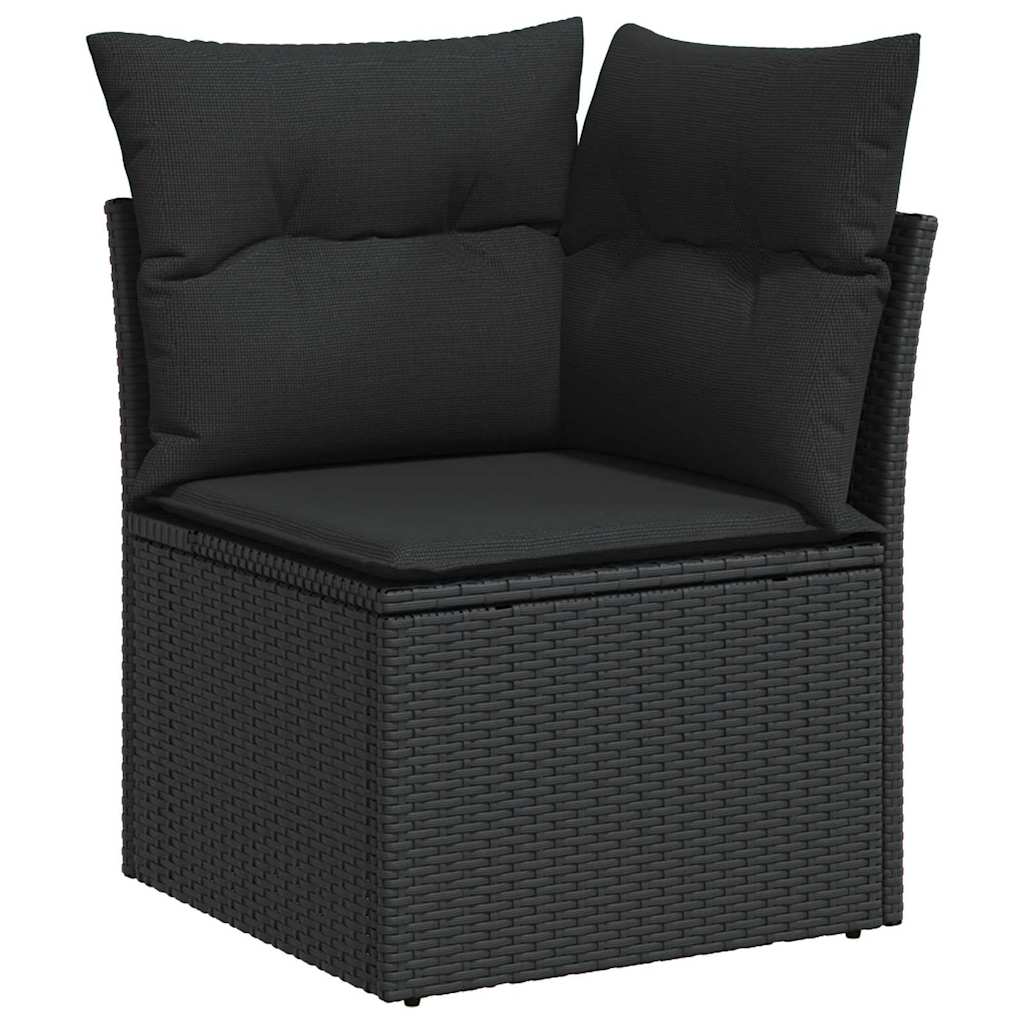 Tuin Sofa Set 8 st Zwart poly rattan