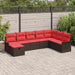 Tuin Sofa Set 8 st Bruin en Rood poly rattan
