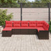 Tuin Sofa Set 8 st Bruin en Rood poly rattan