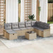 Tuin Sofa Set met kussen 9 pcs Beige en Licht Grijs poly rattan