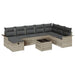 Tuin Sofa Set 9 st Lichtgrijs poly rattan
