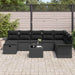 Tuin Sofa Set 9 st Zwart poly rattan