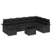 Tuin Sofa Set 9 st Zwart poly rattan