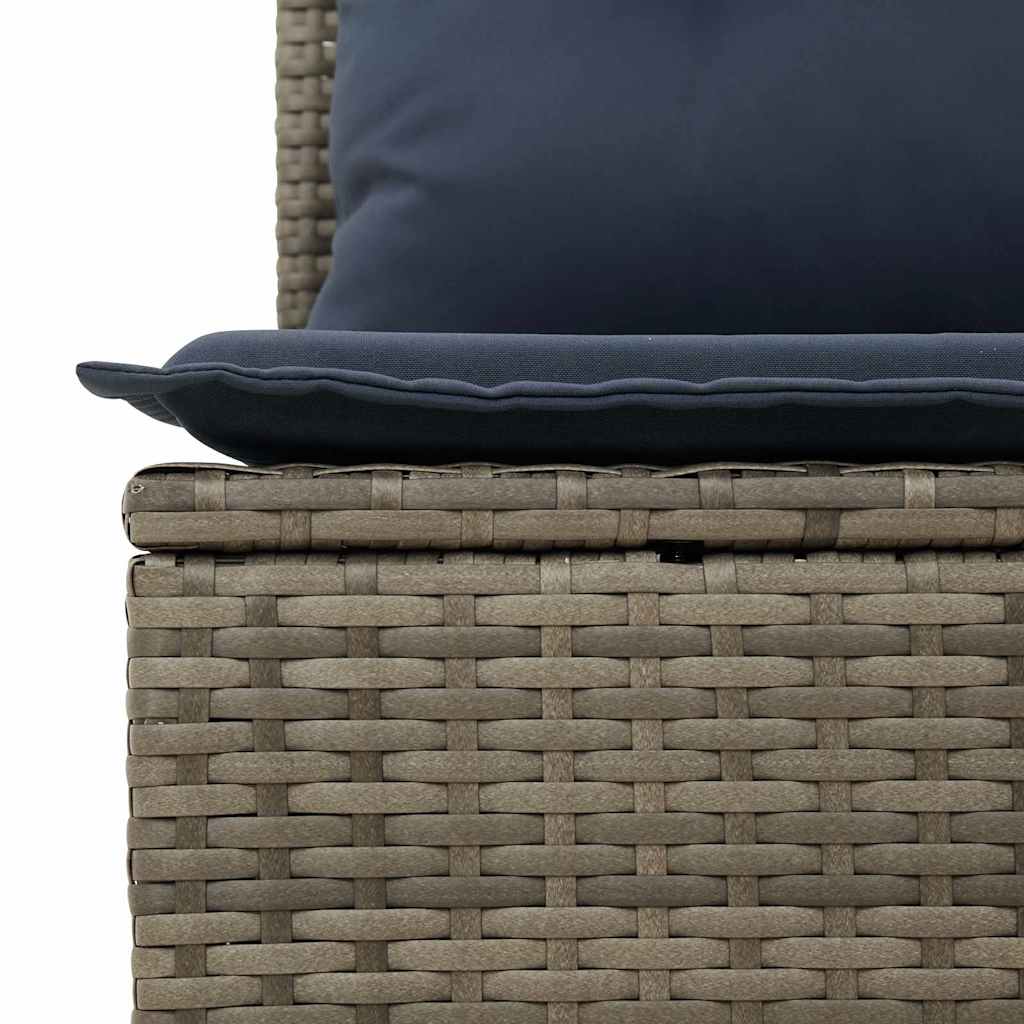 Tuin Sofa Set 9 st Grijs en Marineblauw poly rattan