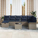 Tuin Sofa Set 9 st Grijs en Marineblauw poly rattan