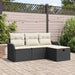 Tuinbankenset 4 st Zwart en Crème poly rattan