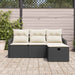 Tuinbankenset 4 st Zwart en Crème poly rattan